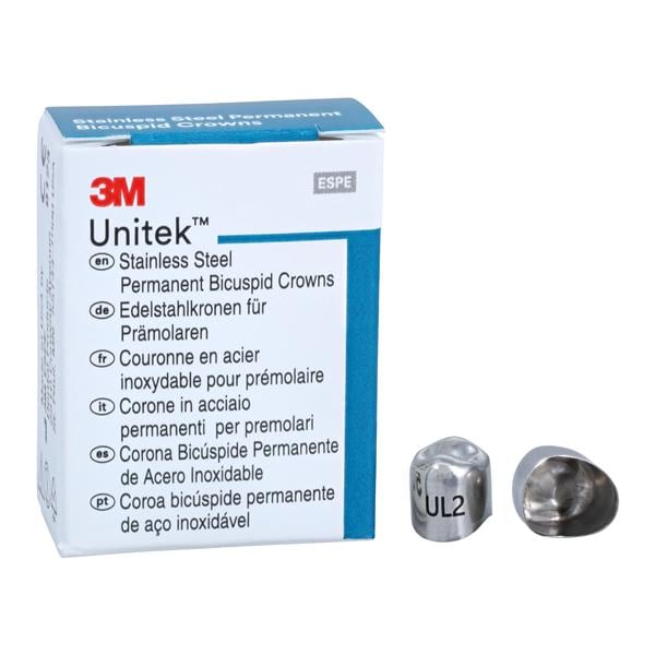 3M Solventum 900512 Unitek Crowns Stainless Steel 1st Permanent Bicuspid #2 Upper Left 5/Bx 3M Solventum 900512 Unitek Crowns Stainless Steel 1st Permanent Bicuspid #2 Upper Left 5/Bx